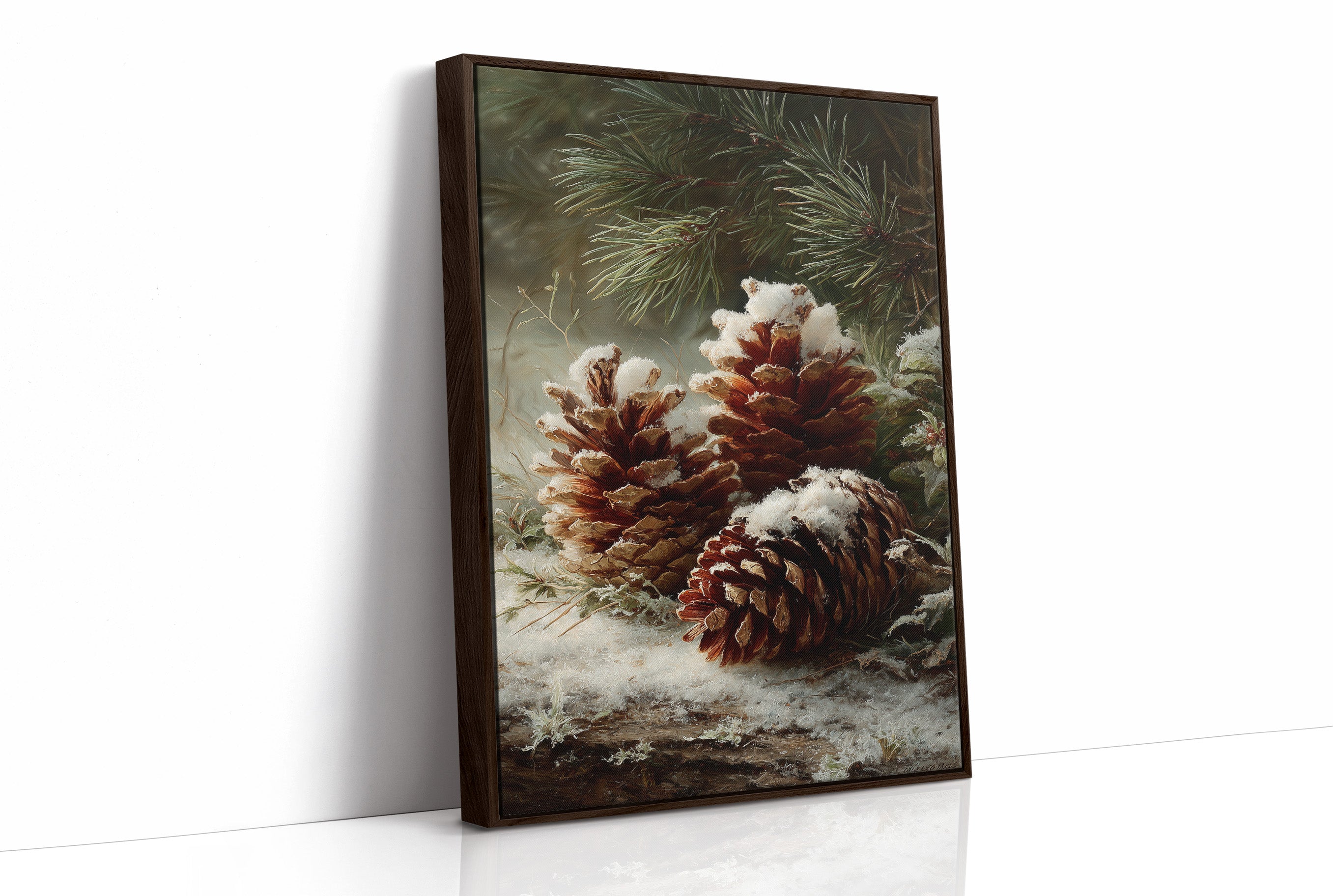 Pinecones Dusted in Snow