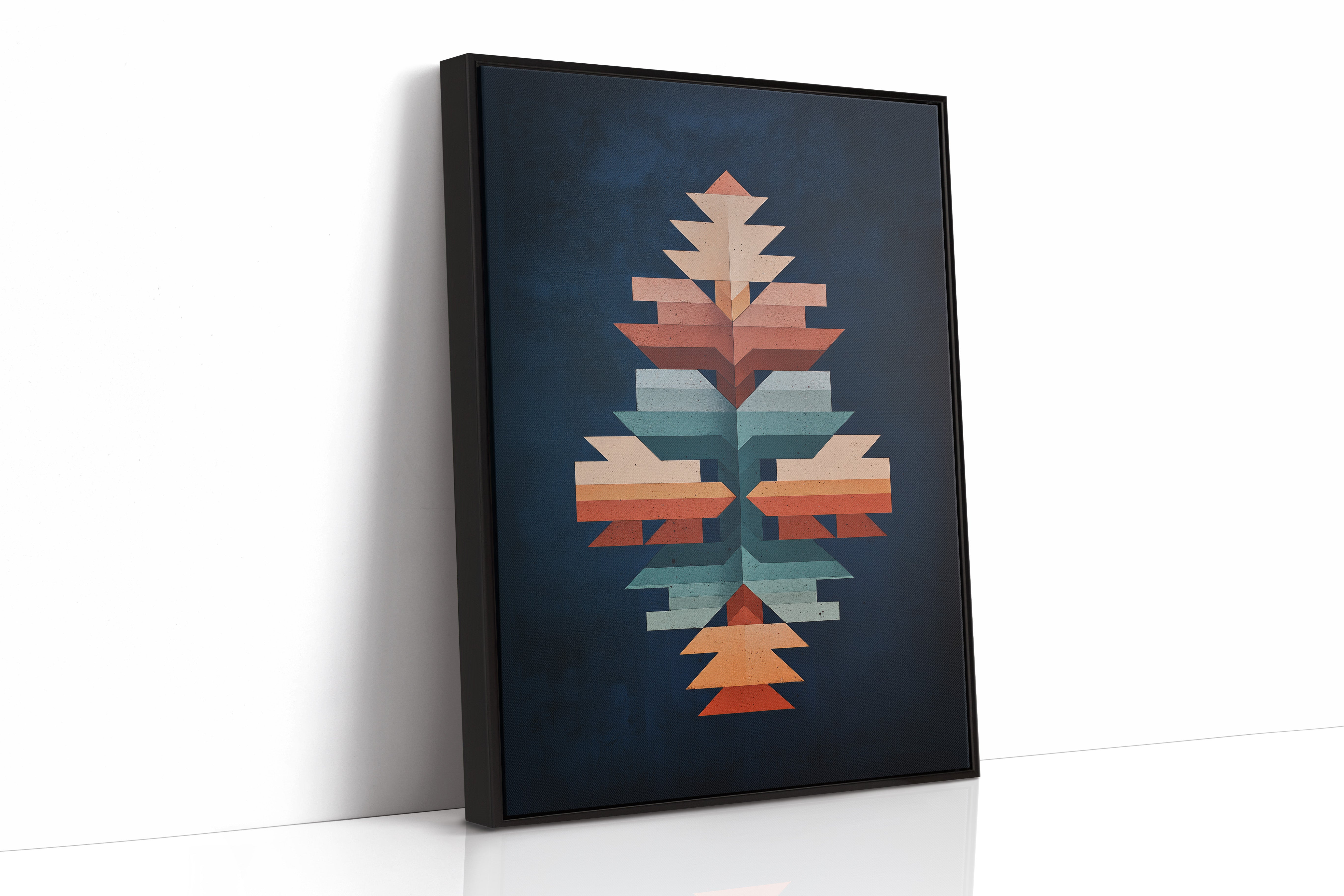 Geometric Totem in Midnight Blue