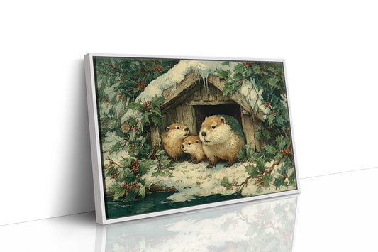 Beaver Family at the Lodge