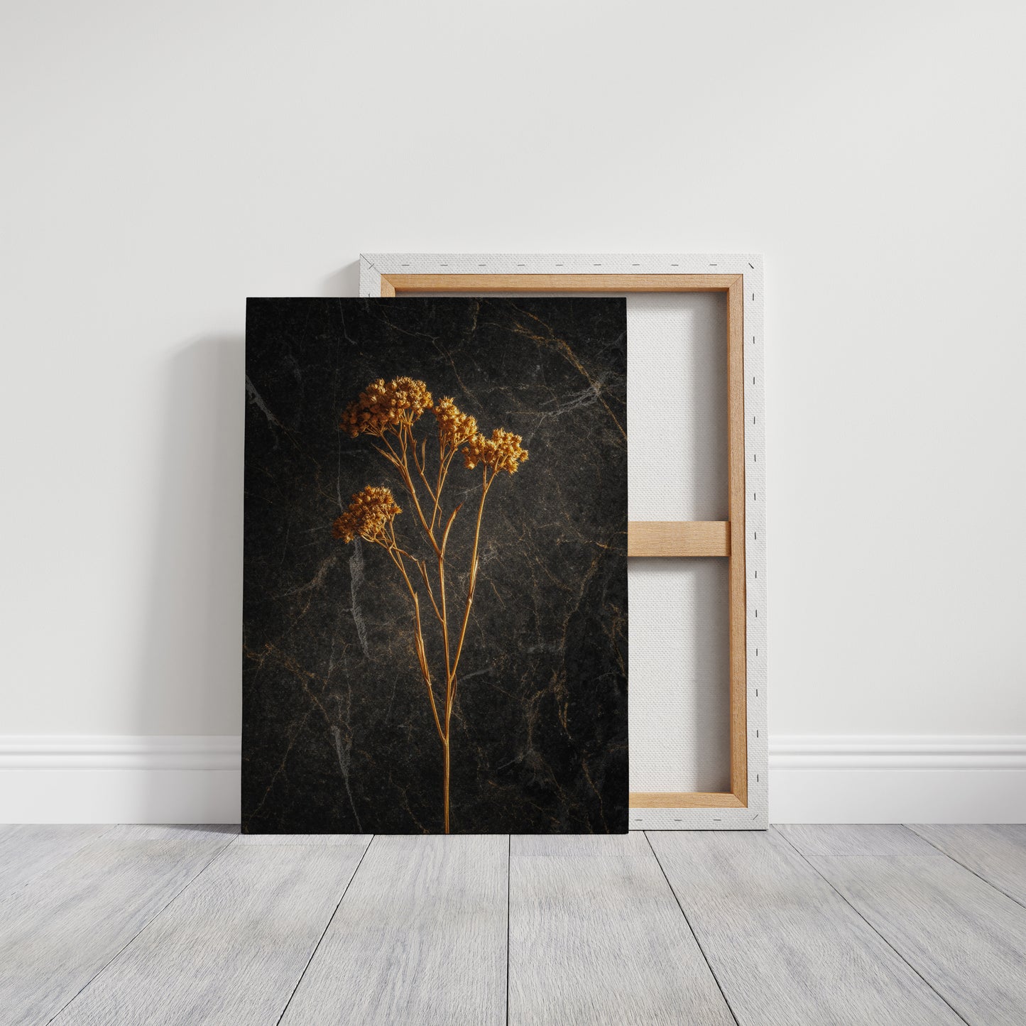 Golden Blooms Against Timeless Stone