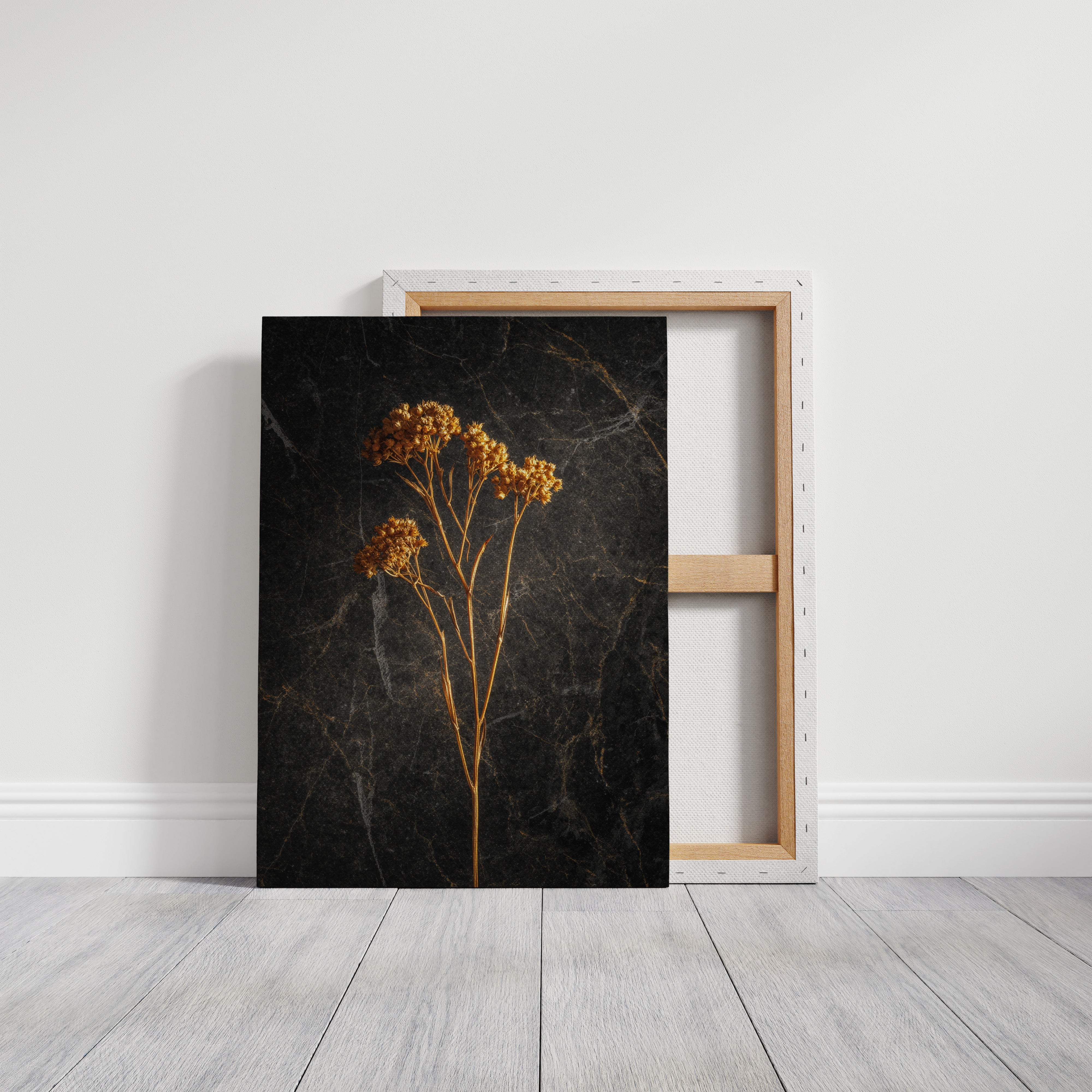 Golden Blooms Against Timeless Stone