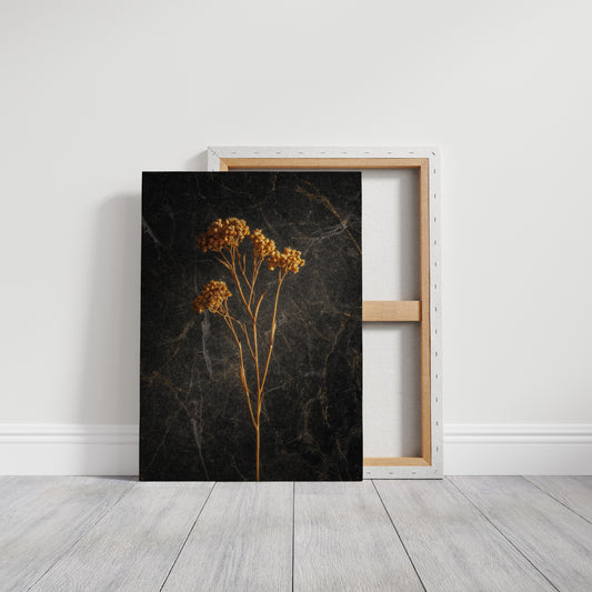 Golden Blooms Against Timeless Stone