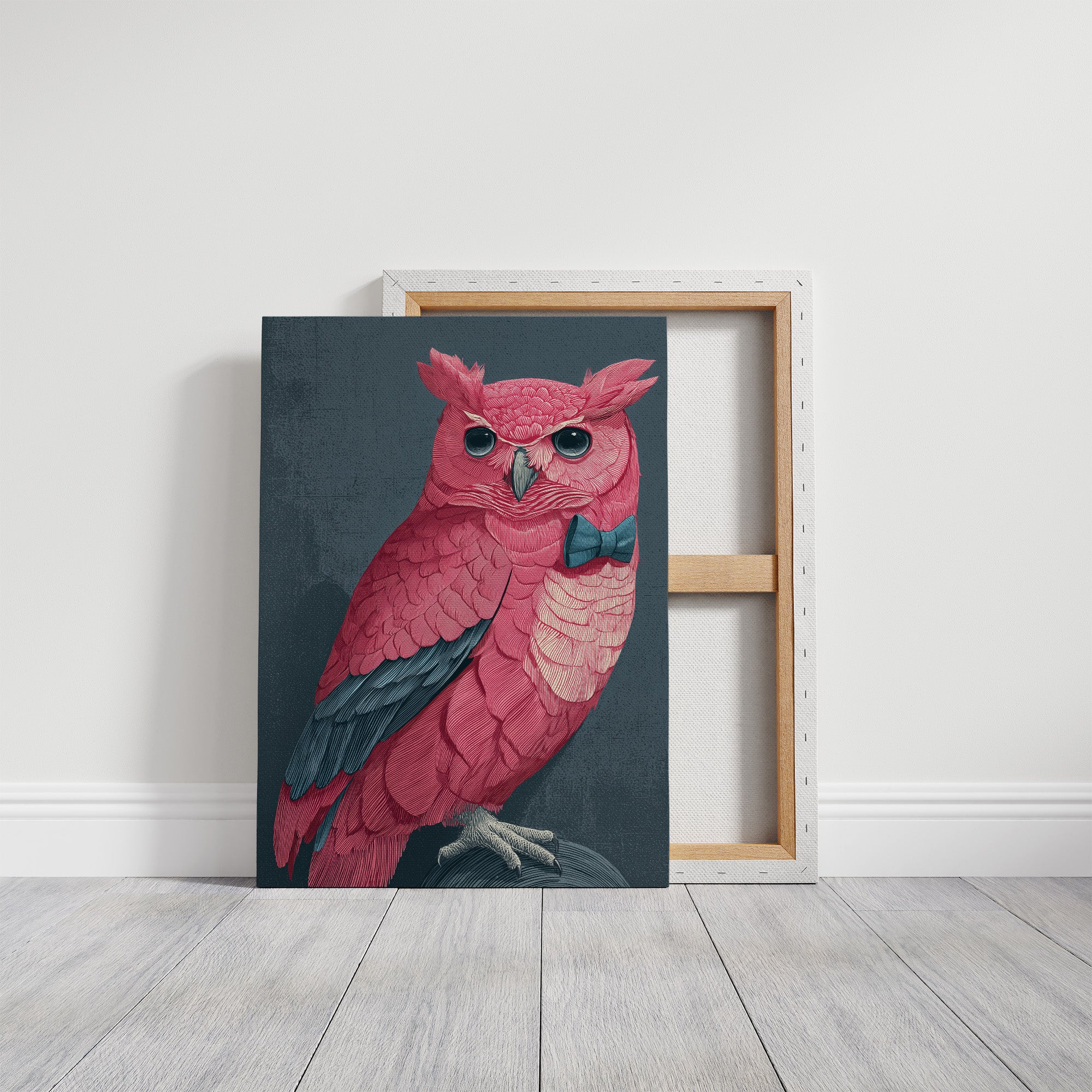 Pink Owl, Dapper in Blue