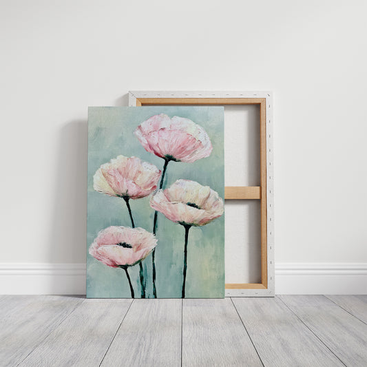 Poppies on a Pale Sage Sky