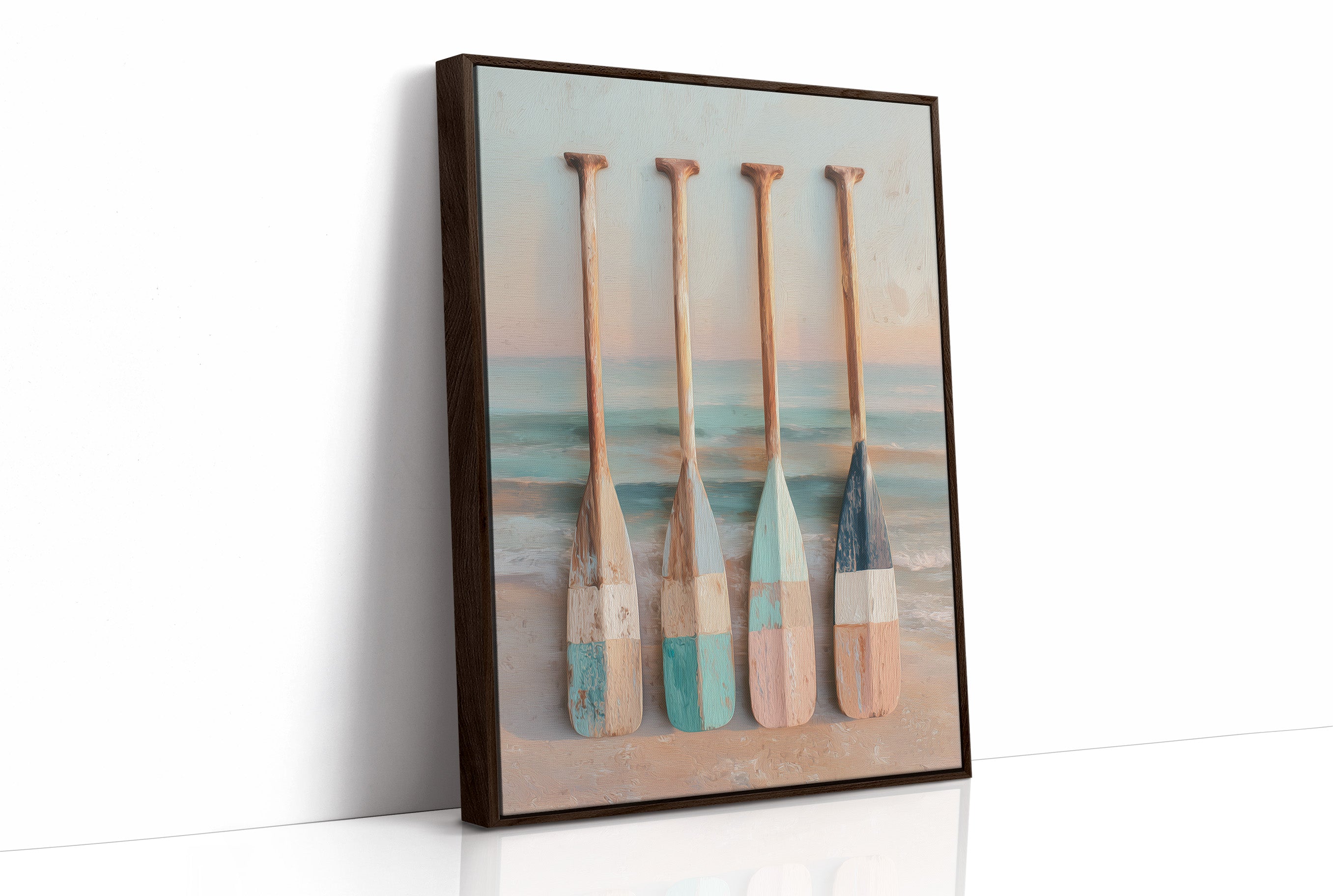 Coastal Oars Rest Between Tides