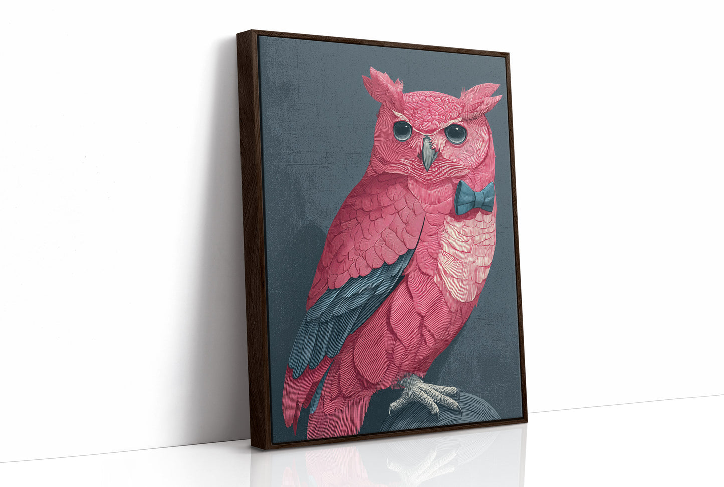 Pink Owl, Dapper in Blue