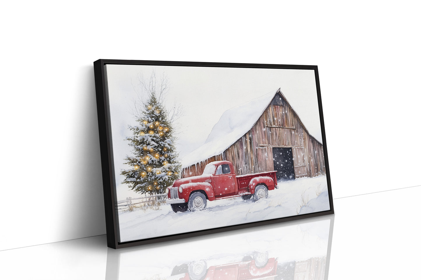 Red Pickup Brings Christmas Home