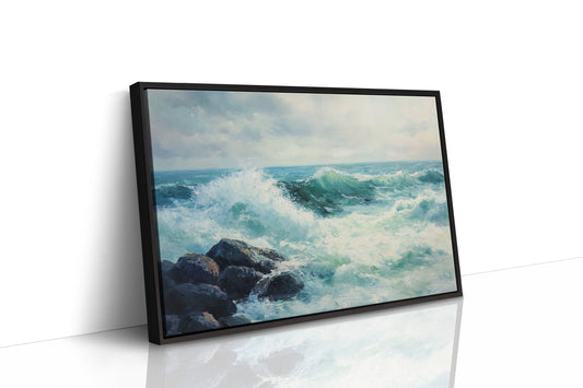 Ocean Swells Dance Against Stone