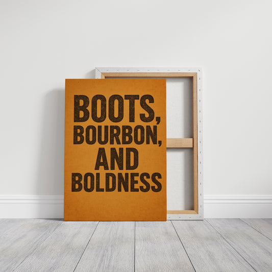Boots Bourbon and Boldness Wall Art