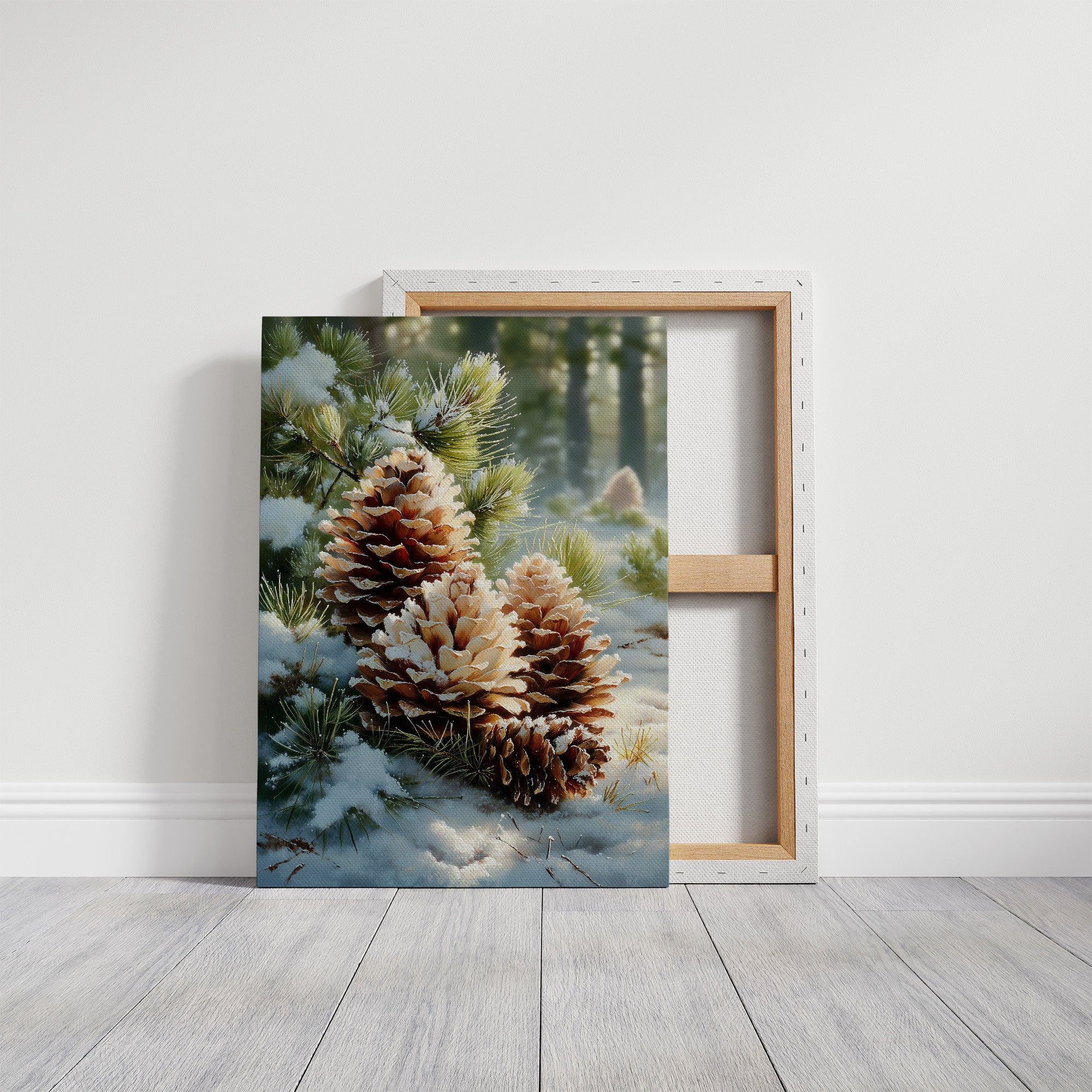 Snow Dusted Pinecones Tell December Tales