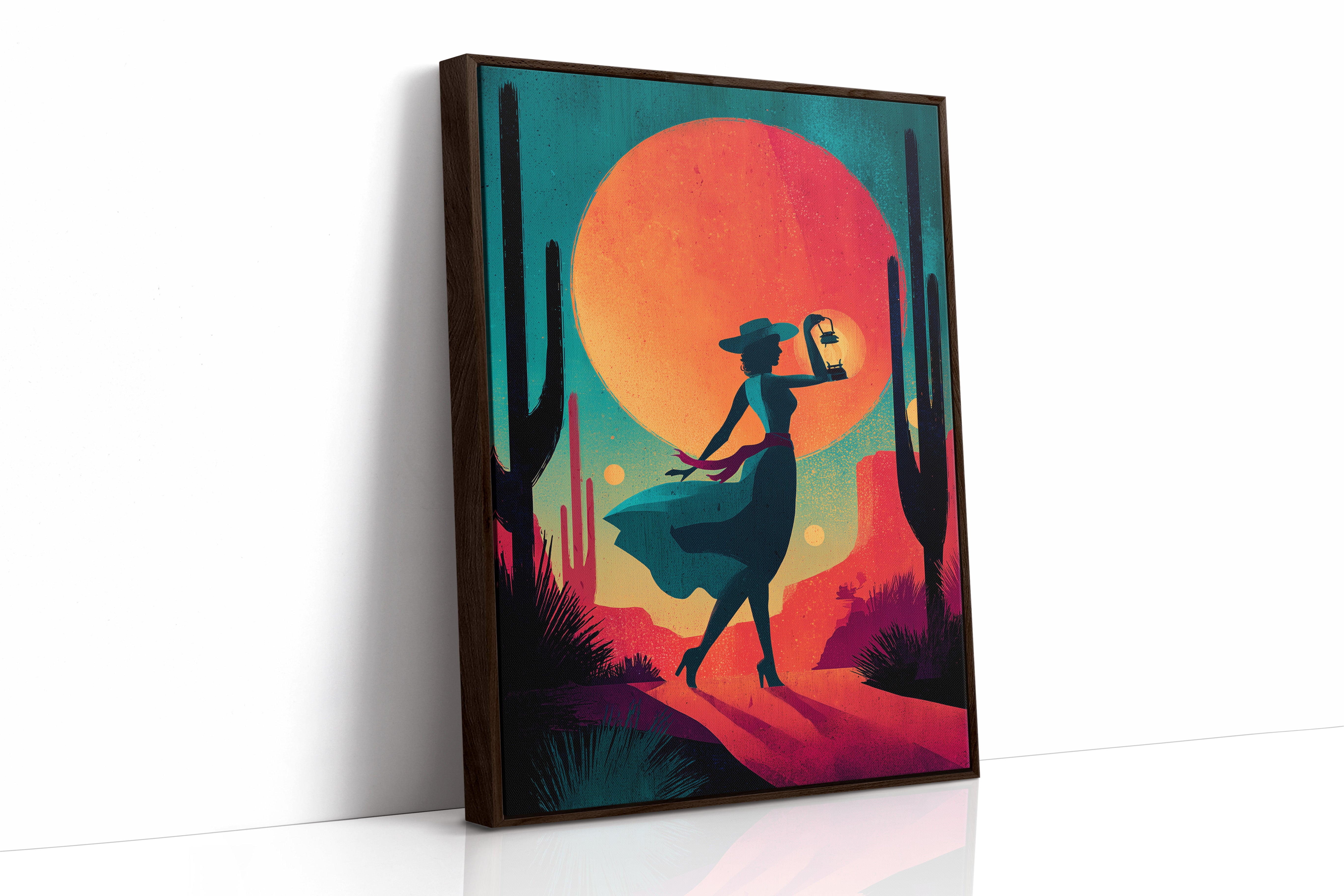 Lantern Lady At Desert Dusk