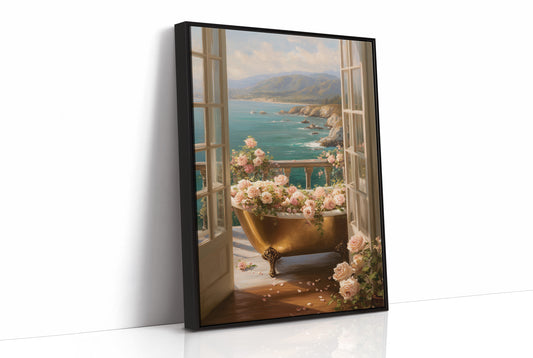 Golden Bathtub Blooms Overlooking Azure Coast