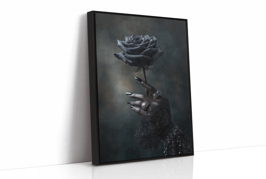 Midnight Bloom In Silver Grasp