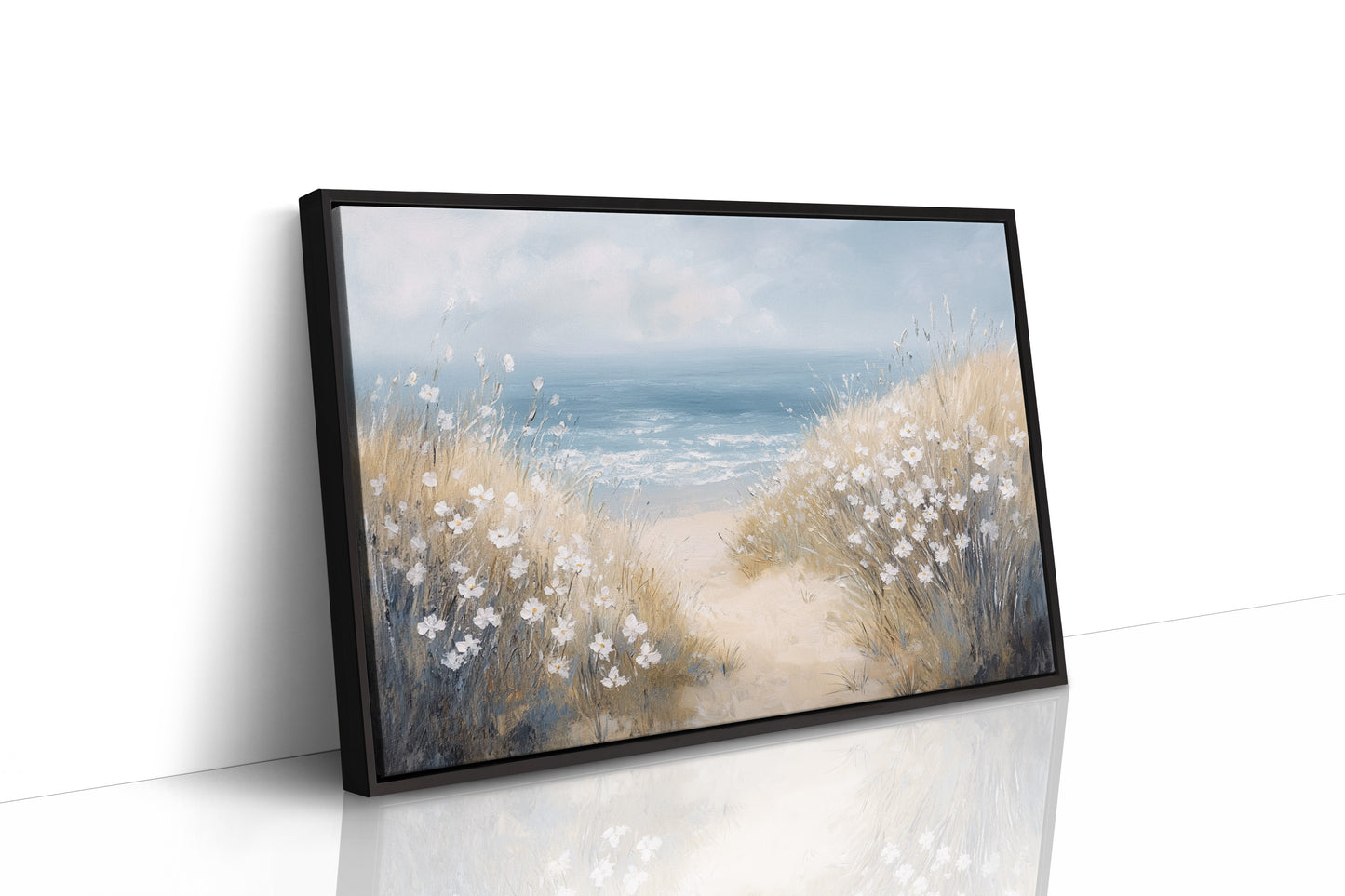Coastal Daisies Dance Above Summer Waves