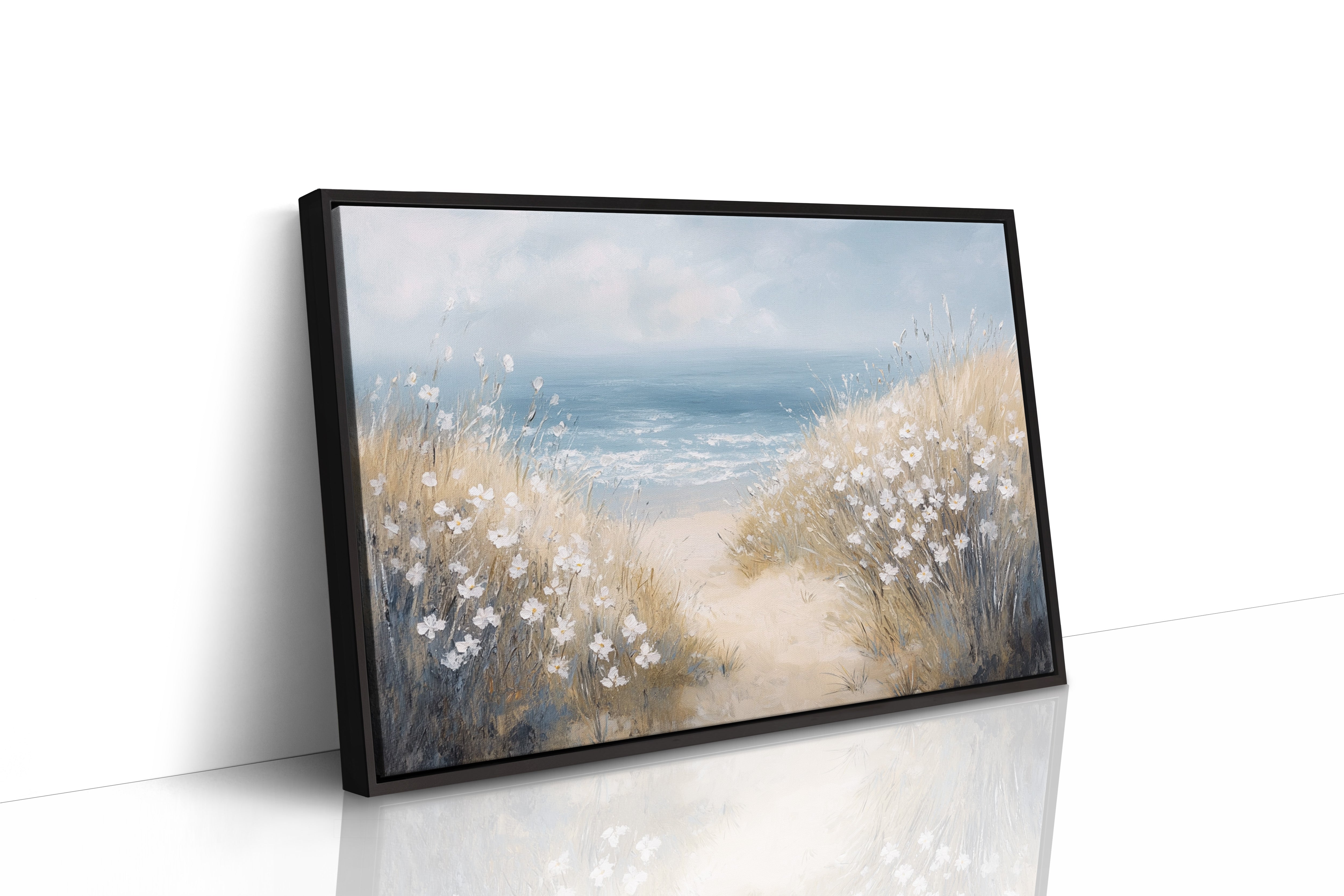 Coastal Daisies Dance Above Summer Waves