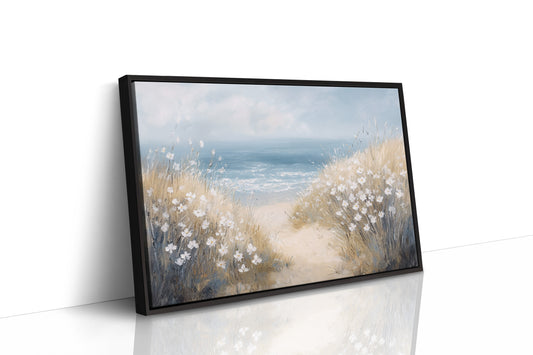 Coastal Daisies Dance Above Summer Waves