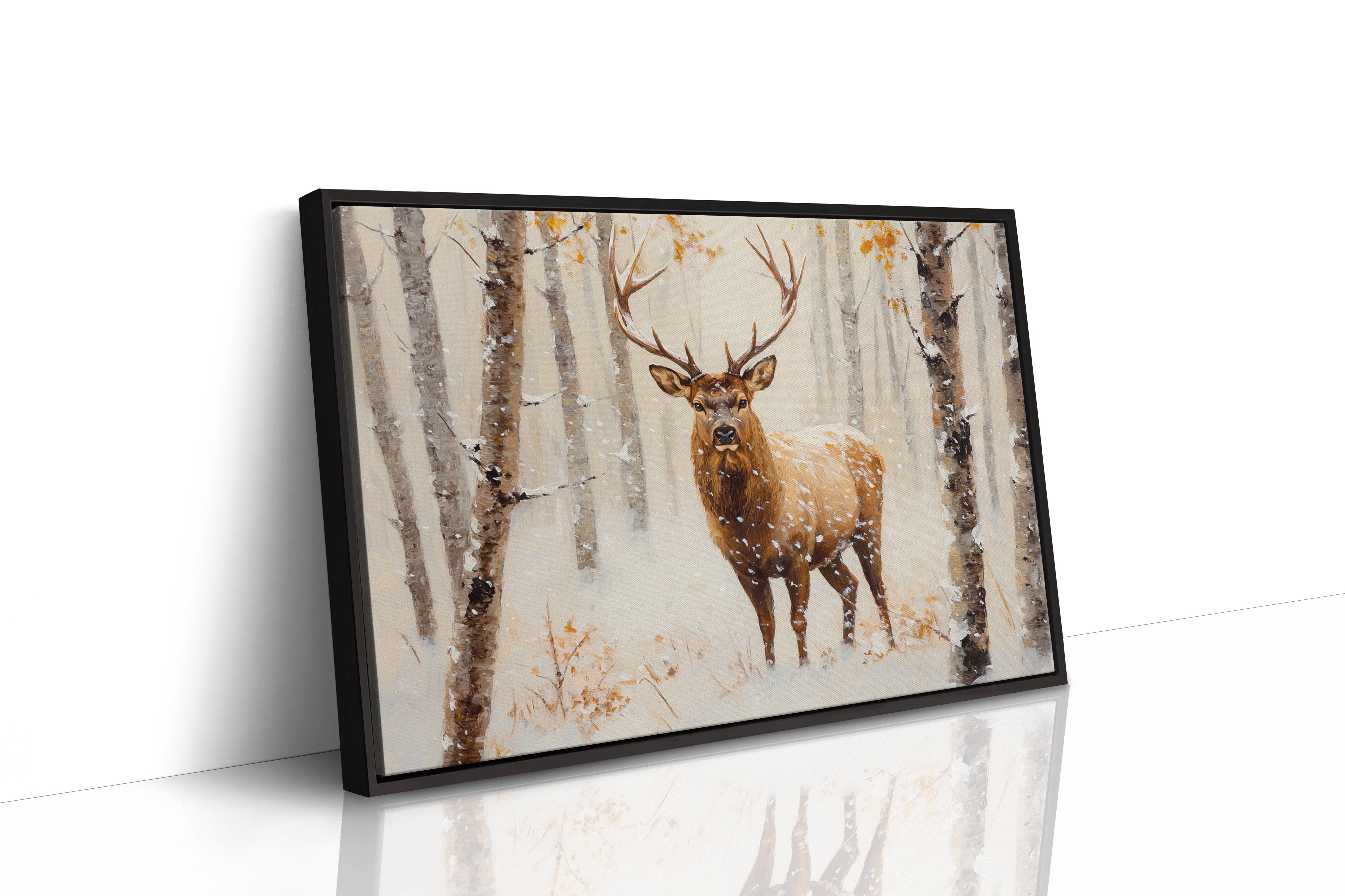 Noble Stag Among Winter Birches