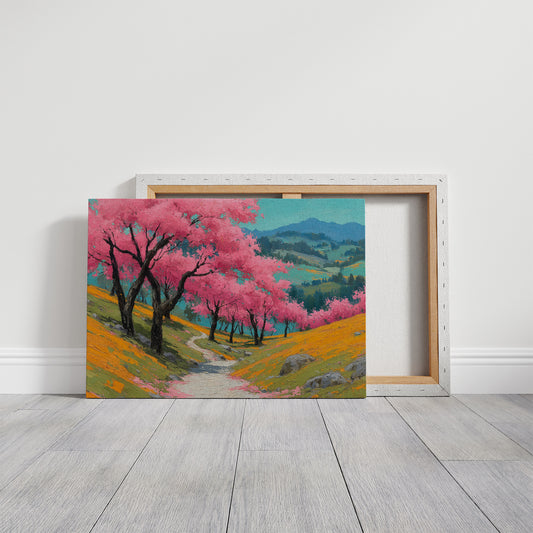 Cherry Blossoms Paint Mountain Valleys