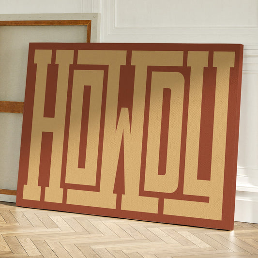 Retro Terracotta Howdy Typography Print