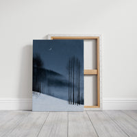 Crescent Moon Over Snowfall