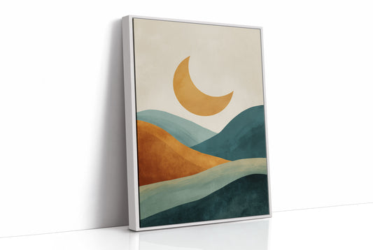 Golden Moon Rides Forest Waves