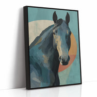 Equine Geometry: Portrait in Teal and Amber