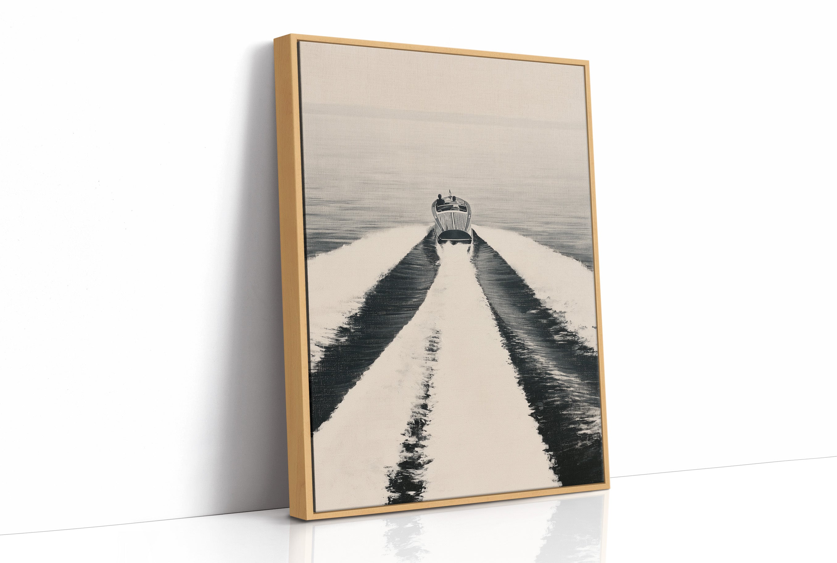 Vintage Speedboat Wake