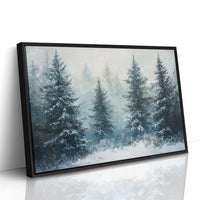 Silent Snow Settles Among Evergreens