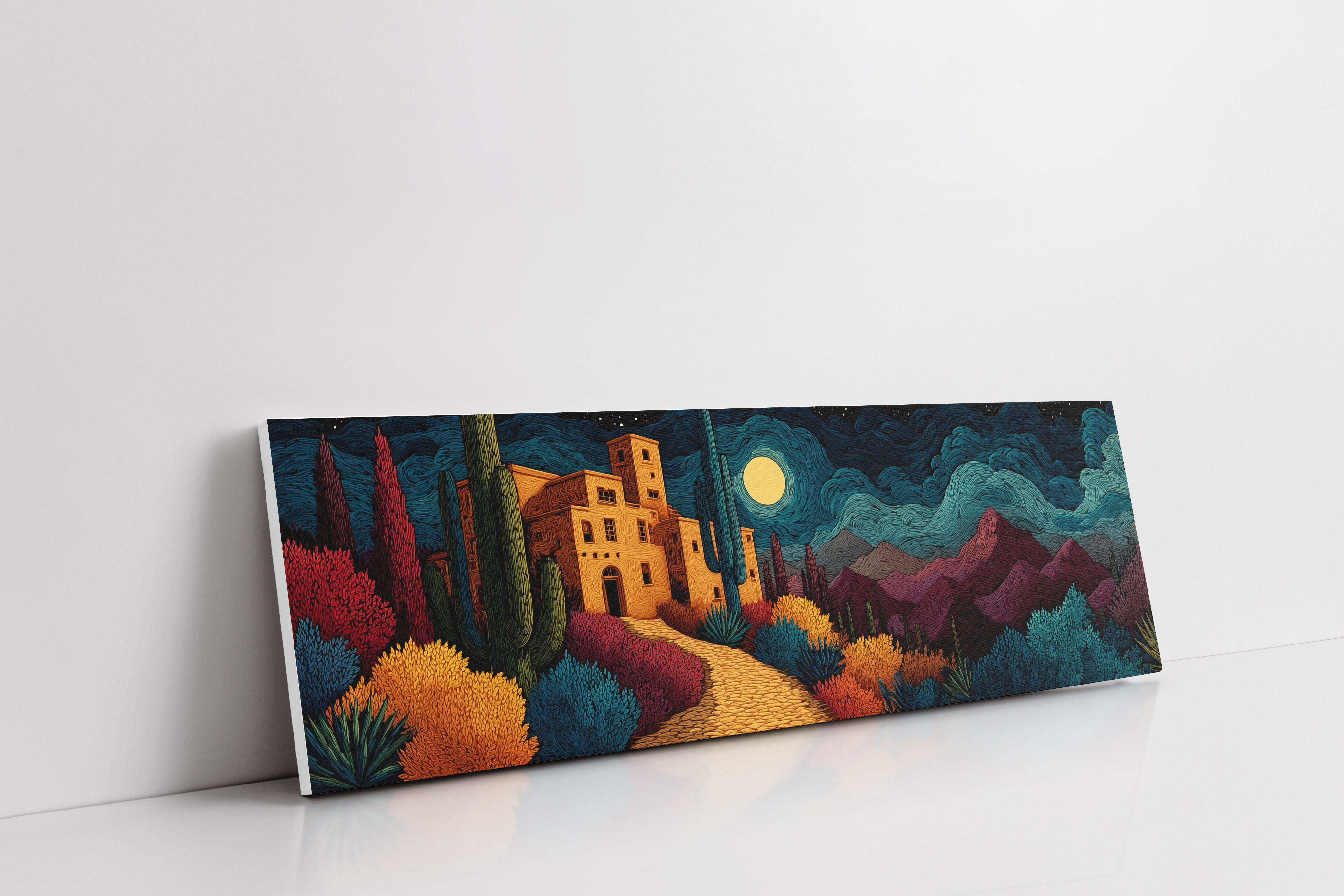Moonlit Road to the Desert Villa