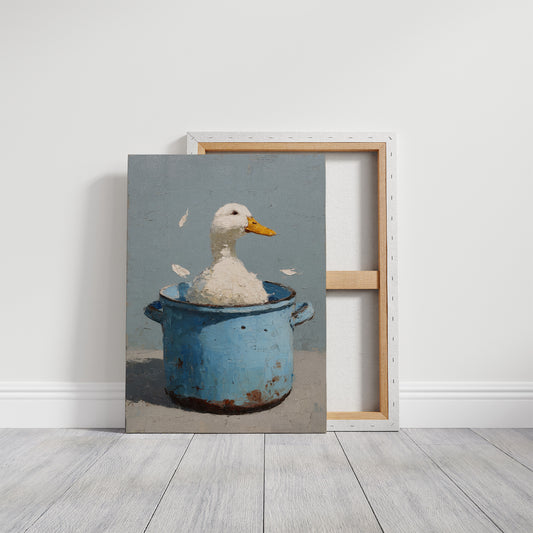 Bath Time In A Blue Pot