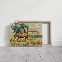 Chestnut Mare Beside the Old Homestead