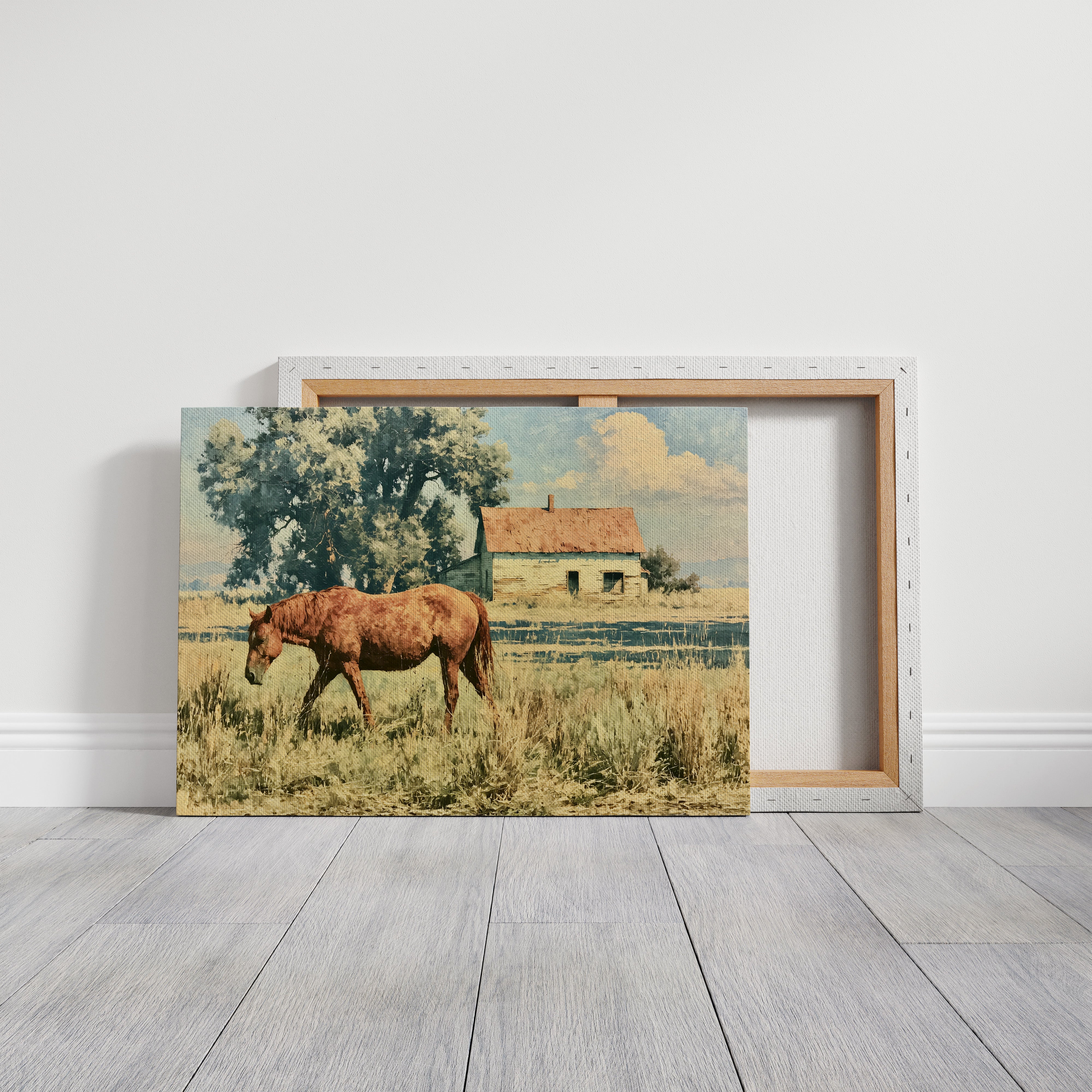 Chestnut Mare Beside the Old Homestead