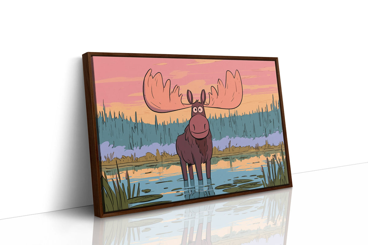 Wetland Moose Sunset Stare
