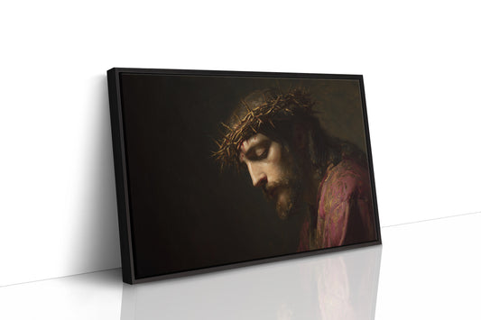Sacred Portrait Among Quiet Shelves
