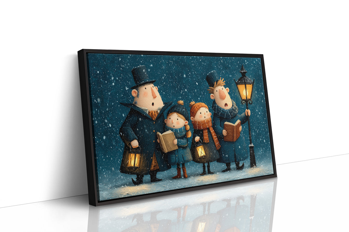 The Carolers Sing By Lamplight