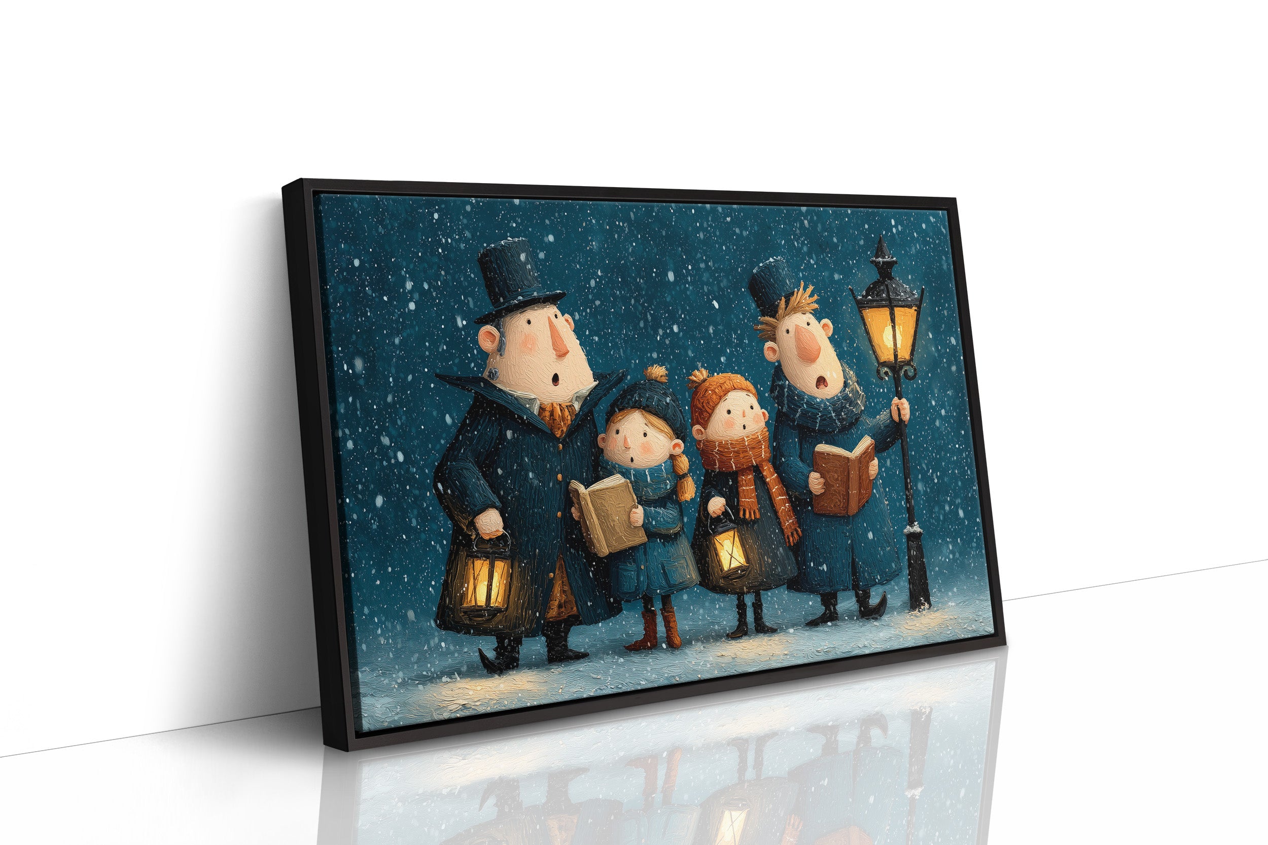 The Carolers Sing By Lamplight