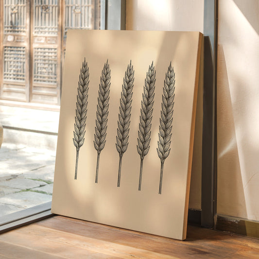 Five Loaves Botanical Wheat Illustration