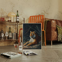 Regal Tiger Against Midnight Marble
