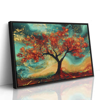 Autumn's Fire Dances With Turquoise Skies