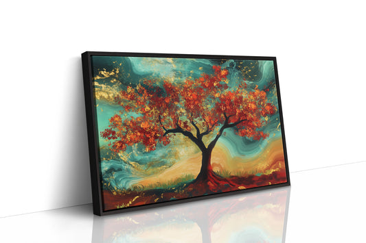 Autumn's Fire Dances With Turquoise Skies