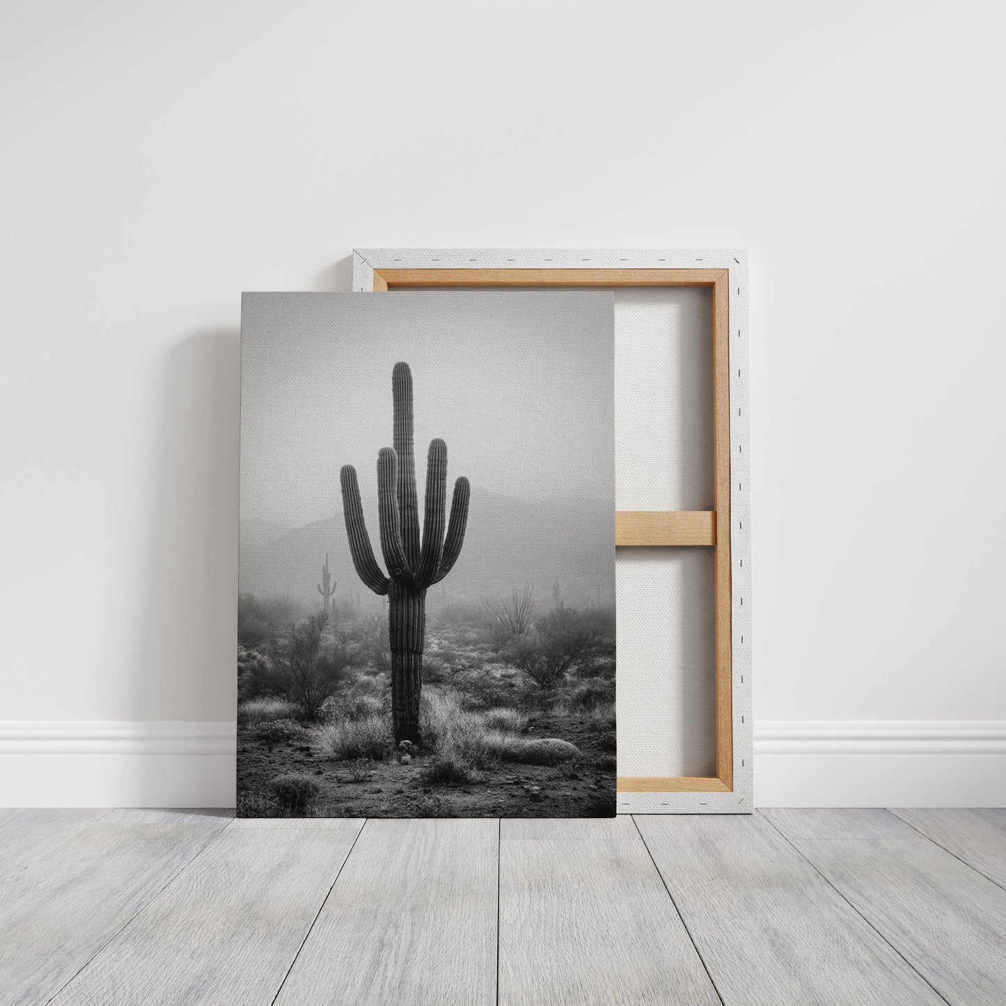 Cactus Standing Against The Mist