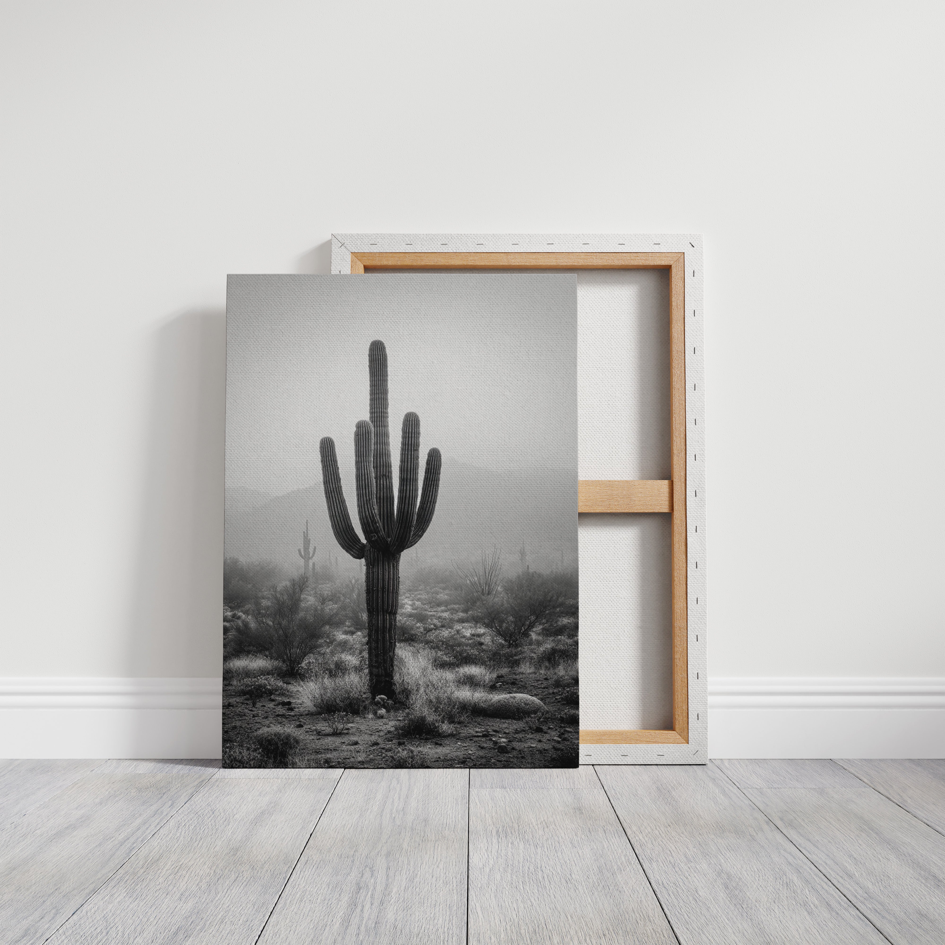 Cactus Standing Against The Mist