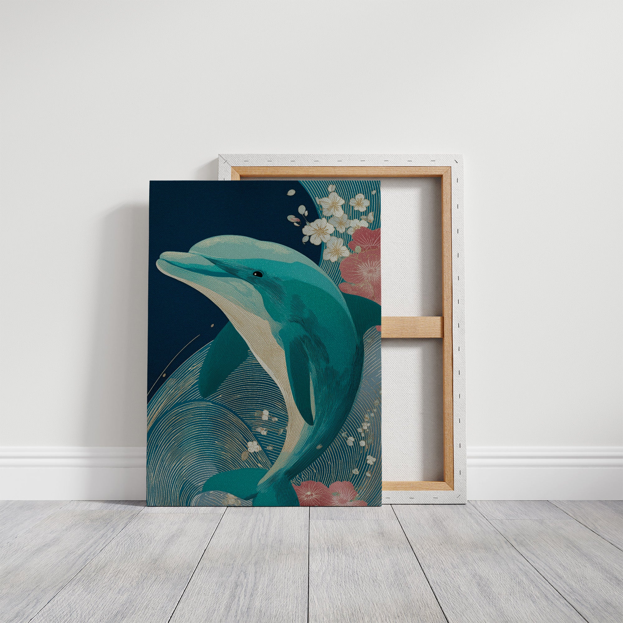 Dolphin Among Cherry Blooms
