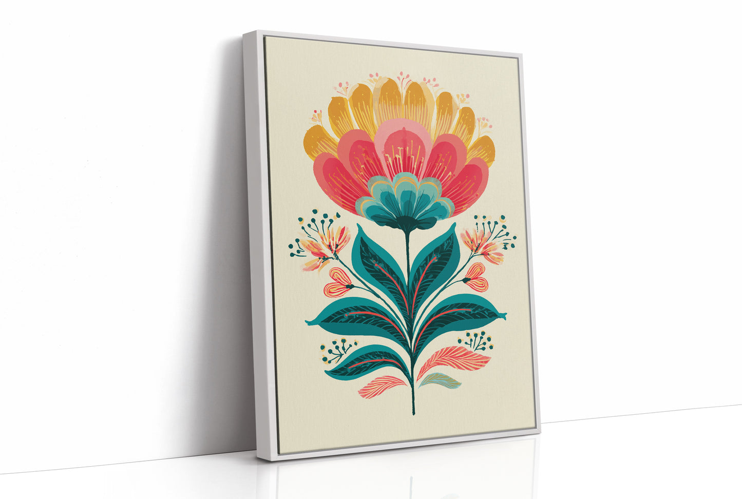 Folk Blossoms Dance In Turquoise Light