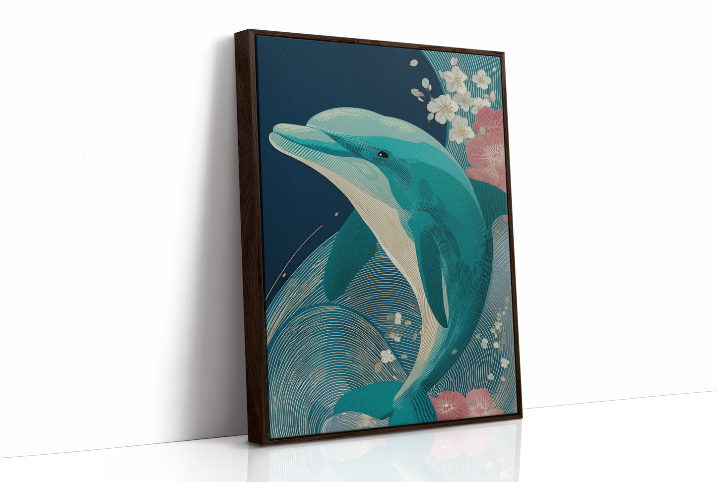Dolphin Among Cherry Blooms