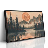 Copper Moon Bathes Mountain Lake