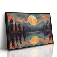 Moonlit Lake Mirrors Mountain Dreams