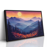 Moonlit Meadows Paint Mountain Dreams