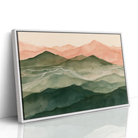 Coral Dawn Over Green Ridges