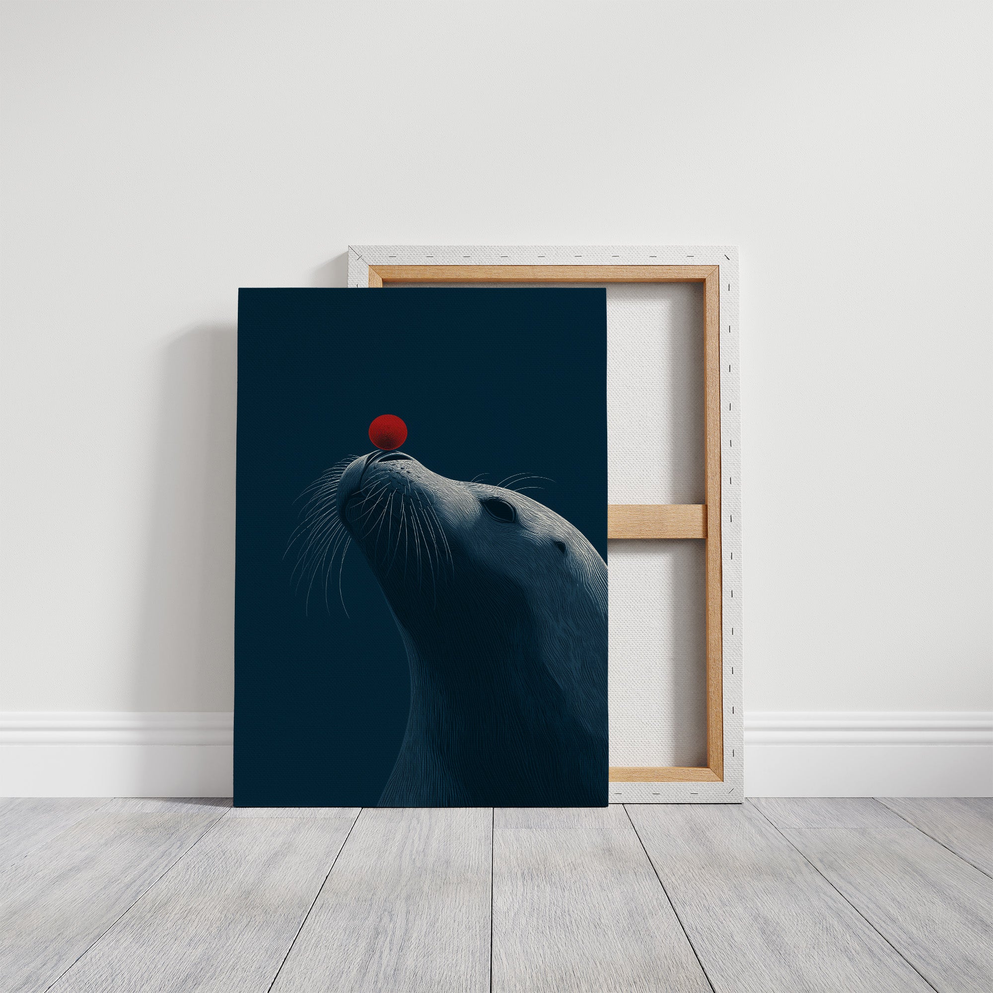 Seal Balancing Red Moon